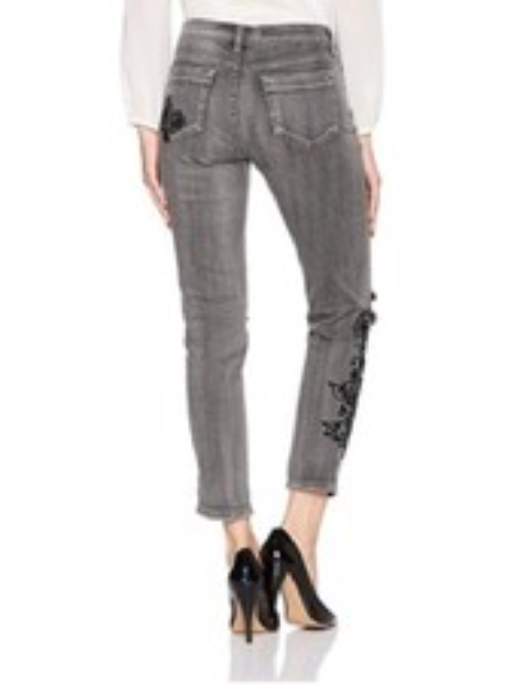 NEW Jessica Simpson Mika Best Friend Rose Stud Detail Roll Cuff Gray Black 31